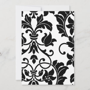 Invitation Bat Mitzvah Black and White Damask