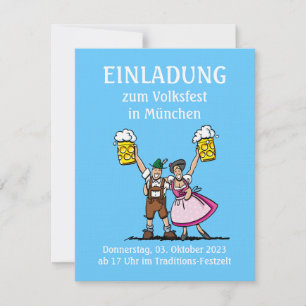 Invitation BEER FESTIVAL Happy Couple Beer Cheers