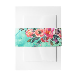 INVITATION BELLY BAND   Floral Spring Wedding