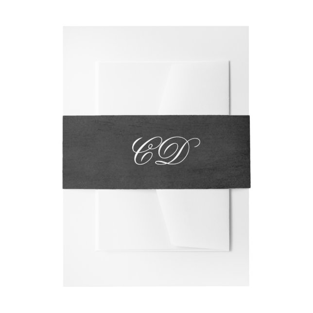 Invitation Belly Bands - Chalkboard Initials Band (Front Example)