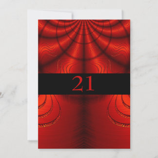 Invitation Birthday Abstract Red Fabric