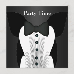 Invitation Birthday Black Tie Suit