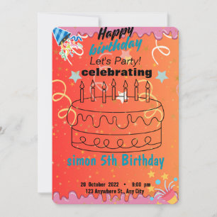 Invitation birthday colourful