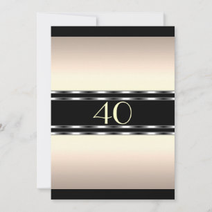 Invitation Birthday Cream Glam with Black Large