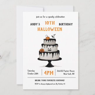 Invitation Birthday Halloween Pastel Spooky