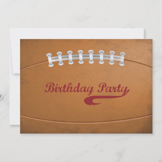 Invitation Birthday Large Grunge Football Fan (Front)