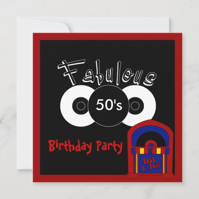 Invitation Birthday Party Fabulous 50's (Front)