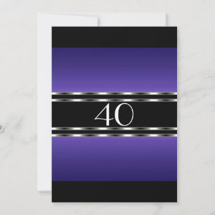 Invitation Birthday Purple Glam with Black Large