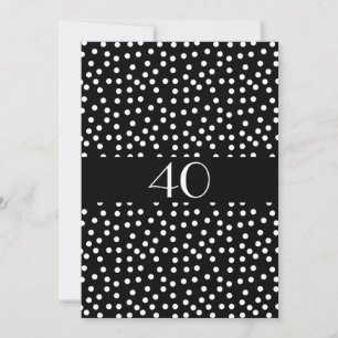 Invitation Birthday Spots Black and White