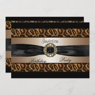 Invitation Black Beige Gold Animal Bow 2