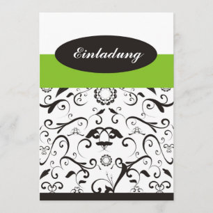 invitation - black coral green