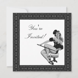 Invitation  Black & White Style Pin-Up Girl 5