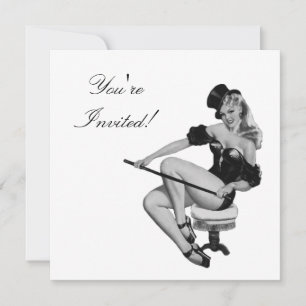 Invitation  Black & White Style Pin-Up Girl 5