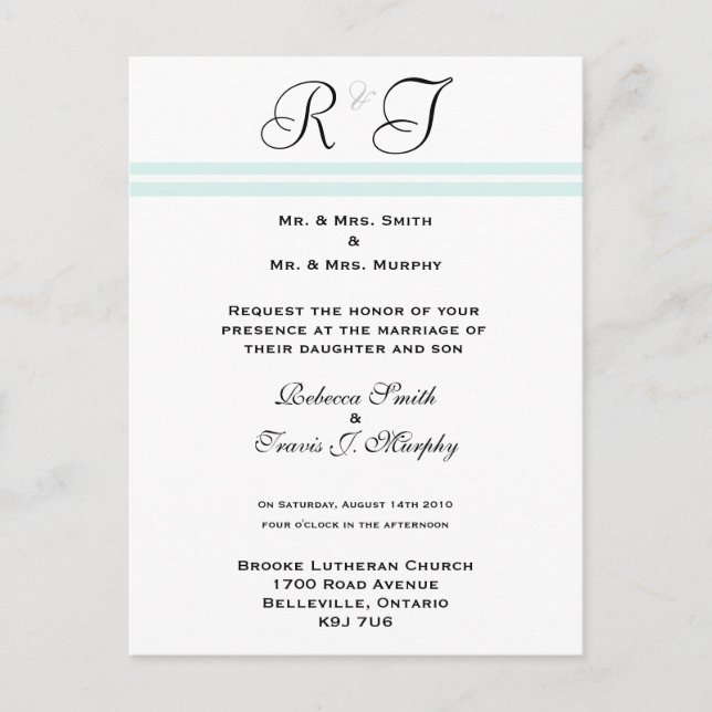 Invitation - Blue Line (Front)