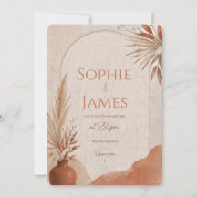 Invitation boho terracota wedding