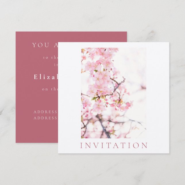 INVITATION : BRIDAL SHOWER : CHERRY BLOSSOM BRANCH (Front/Back)
