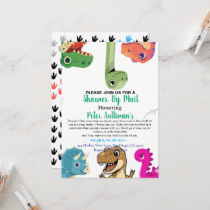 Invitation by Mail Cute Dinosaur Baby Shower