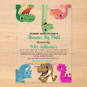 Invitation by Mail Cute Dinosaur Baby Shower