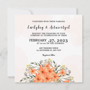 Invitation Card Colour Flower Design Template