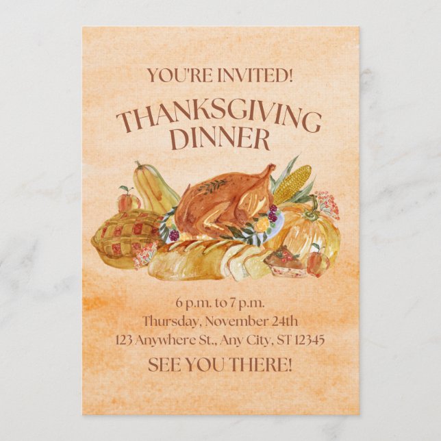 Invitation card for thanksgiving donner  (Front)
