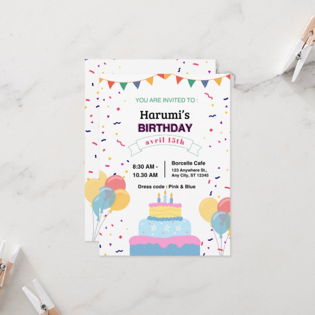 "Invitation Card"   Invitation (Front/Back In Situ)