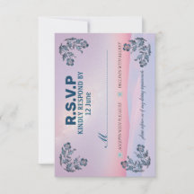 invitation card RSVP  in the most beautiful colour