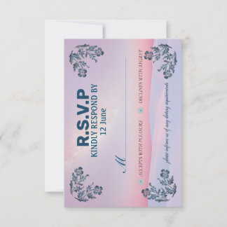invitation card RSVP  in the most beautiful colour