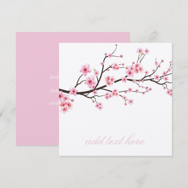INVITATION CARD : SAKURA CHERRY BLOSSOMS (Front/Back)