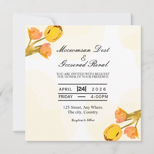 Invitation Card Square Card Vector Design (Front)