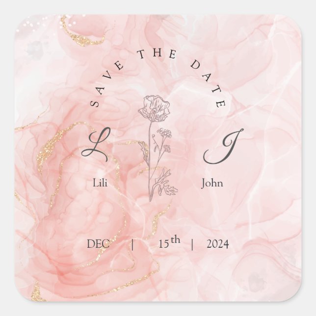  invitation card square sticker (Front)