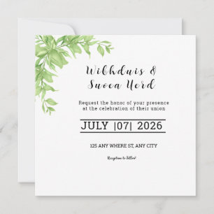 Invitation Card - Square Wedding Card