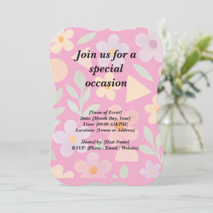 invitation card template Sweet Pastel Floral Card