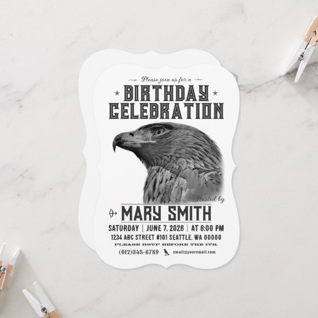 Invitation Card_Western Style (Golden Eagle) (Front/Back In Situ)