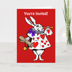 Invitation/Card: White Rabbit Alice in Wonderland Invitation