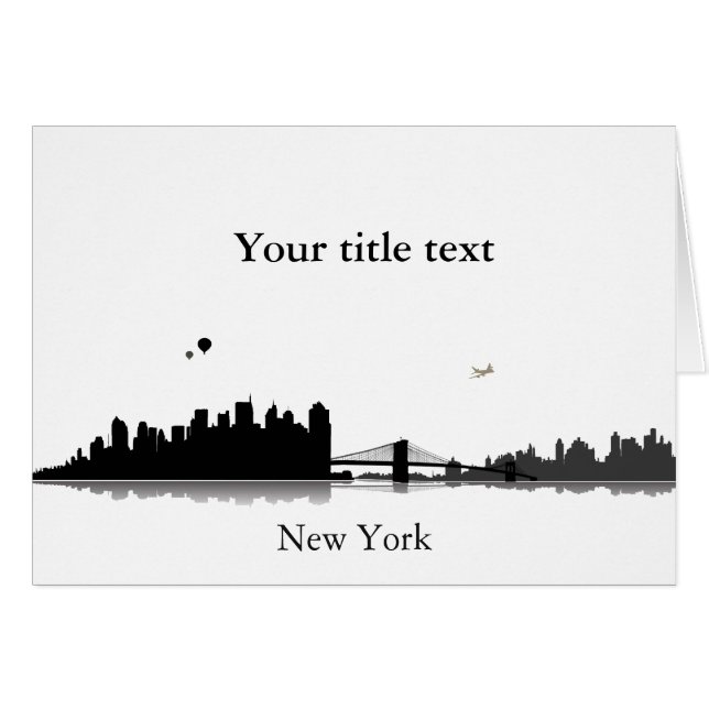 Invitation card with New York skyline. (Front Horizontal)