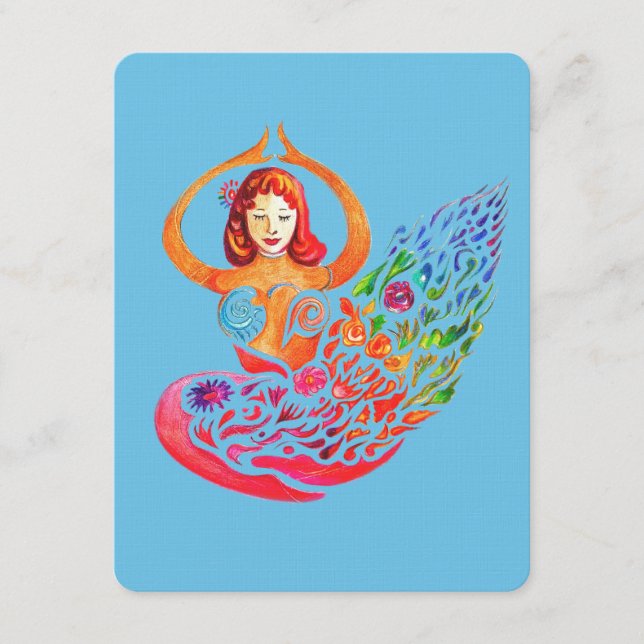 Invitation Card Yoga Meditation Rainbow Colors  (Front)