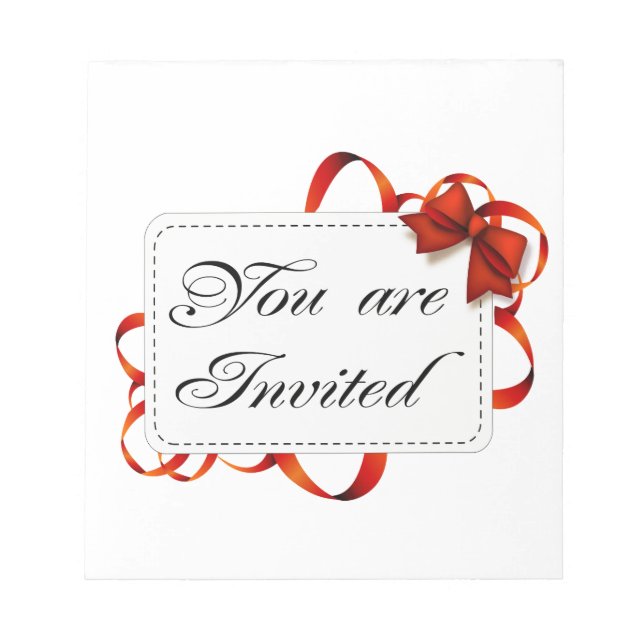 Invitation card >> You Are Invited Notepad (Front)