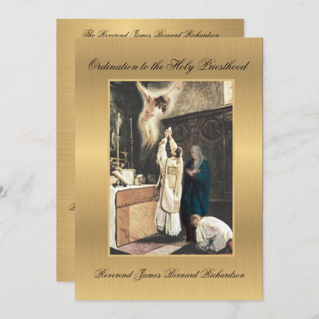 Invitation Catholic Ordination to Holy Priesthood (Front/Back)