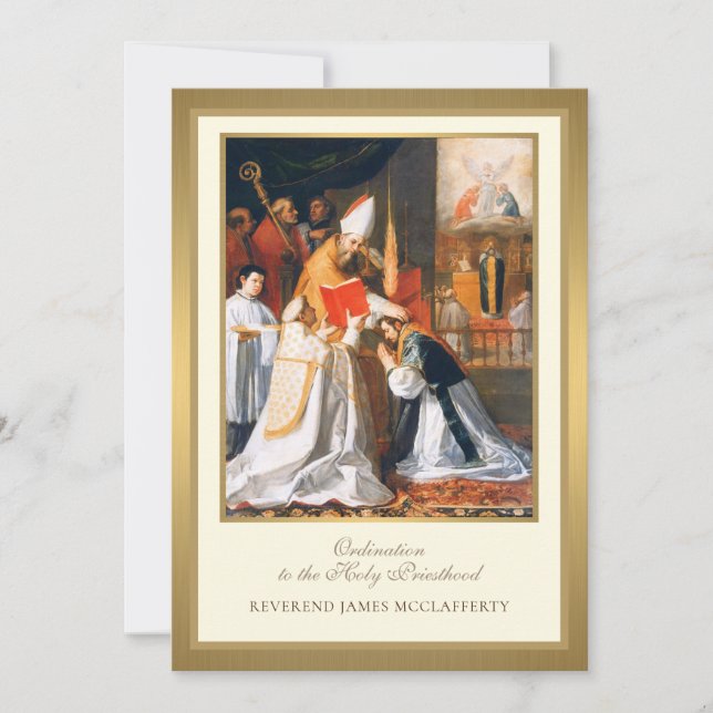 Invitation Catholic Ordination to Holy Priesthood (Front)