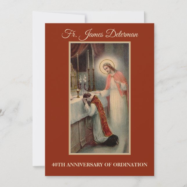 Invitation Catholic Priest Ordination Anniversary (Front)
