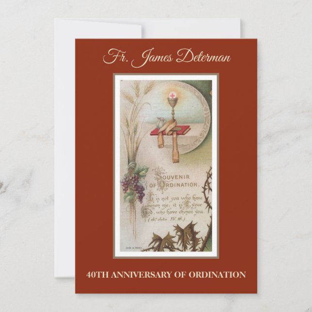 Invitation Catholic Priest Ordination Anniversary (Front)