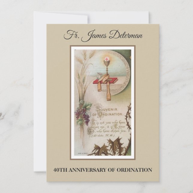 Invitation Catholic Priest Ordination Anniversary (Front)
