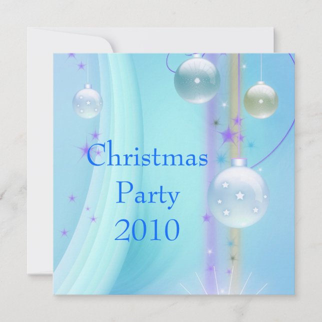 Invitation Christmas Party Blue & Silver (Front)