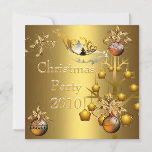Invitation Christmas Party Gold Xmas