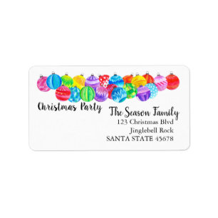 Invitation Christmas Party watercolor label