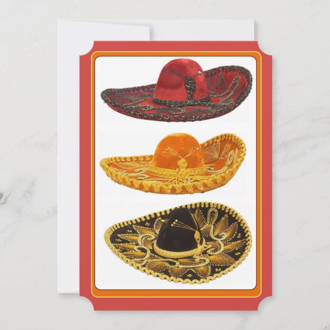 Invitation Cinco De Mayo Party Sombreros (Front)