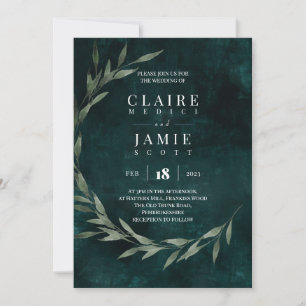 INVITATION - CLASSIC 'GREEN RUSTIC'