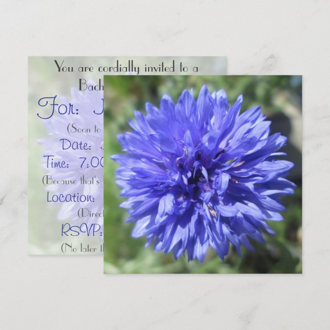 Invitation - Cornflower Blue Bachelor's Button (Front/Back)