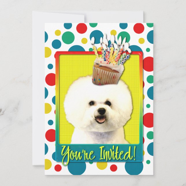 Invitation Cupcake - Bichon Frise (Front)