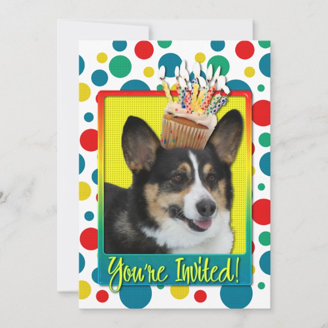 Invitation Cupcake - Corgi (Front)